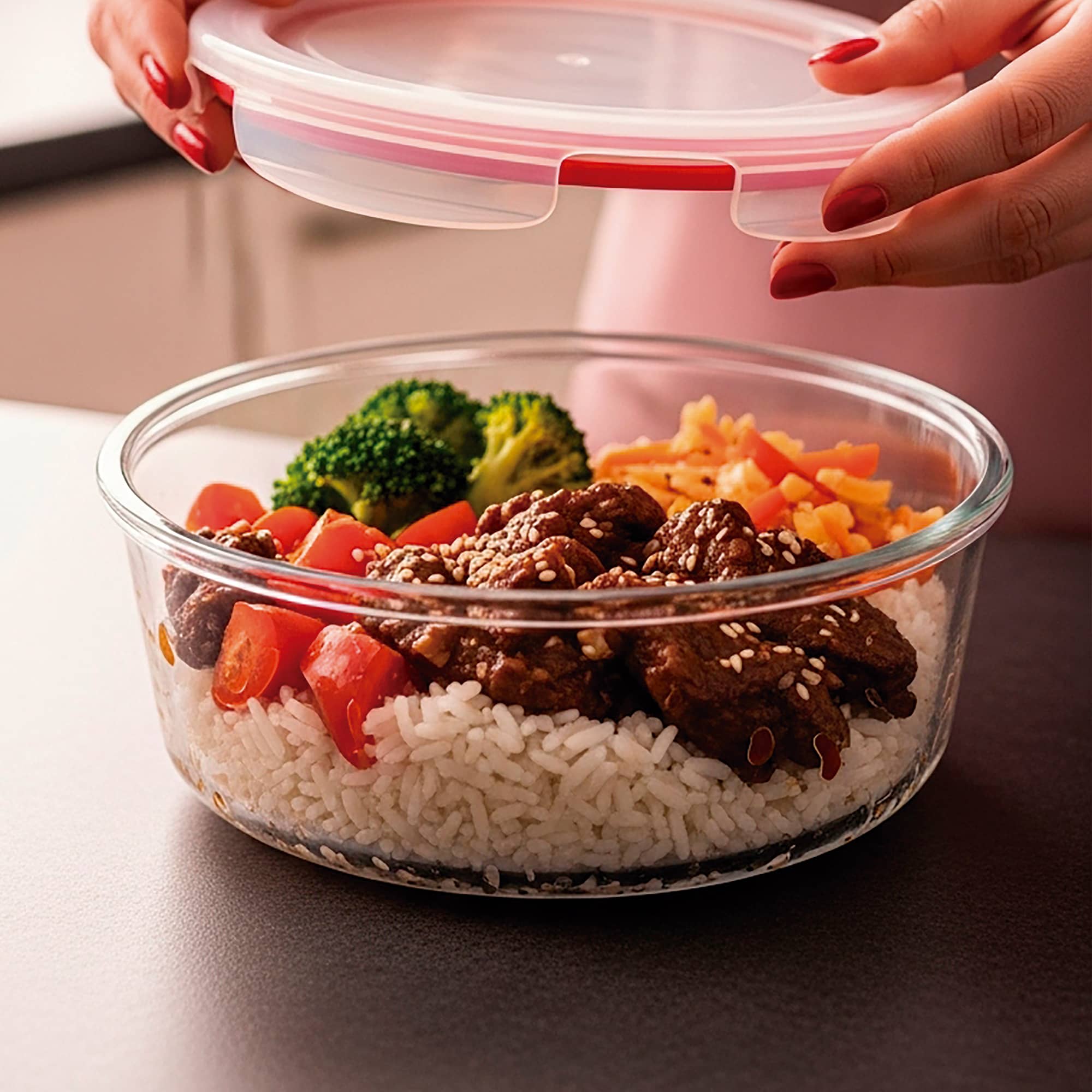 Pote de Vidro Redondo com Tampa Hermética 1300ml