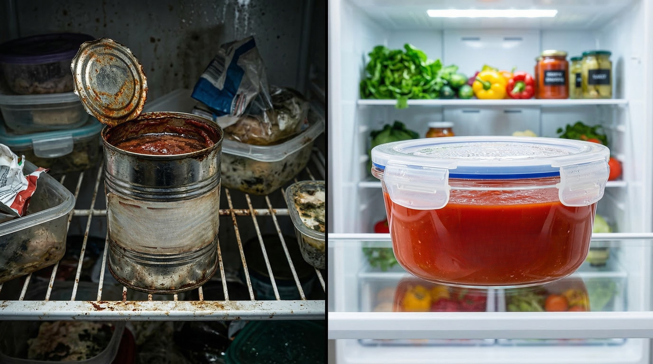 O Perigo das Latas Abertas: Por que você deve transferir seus alimentos para o vidro hoje mesmo