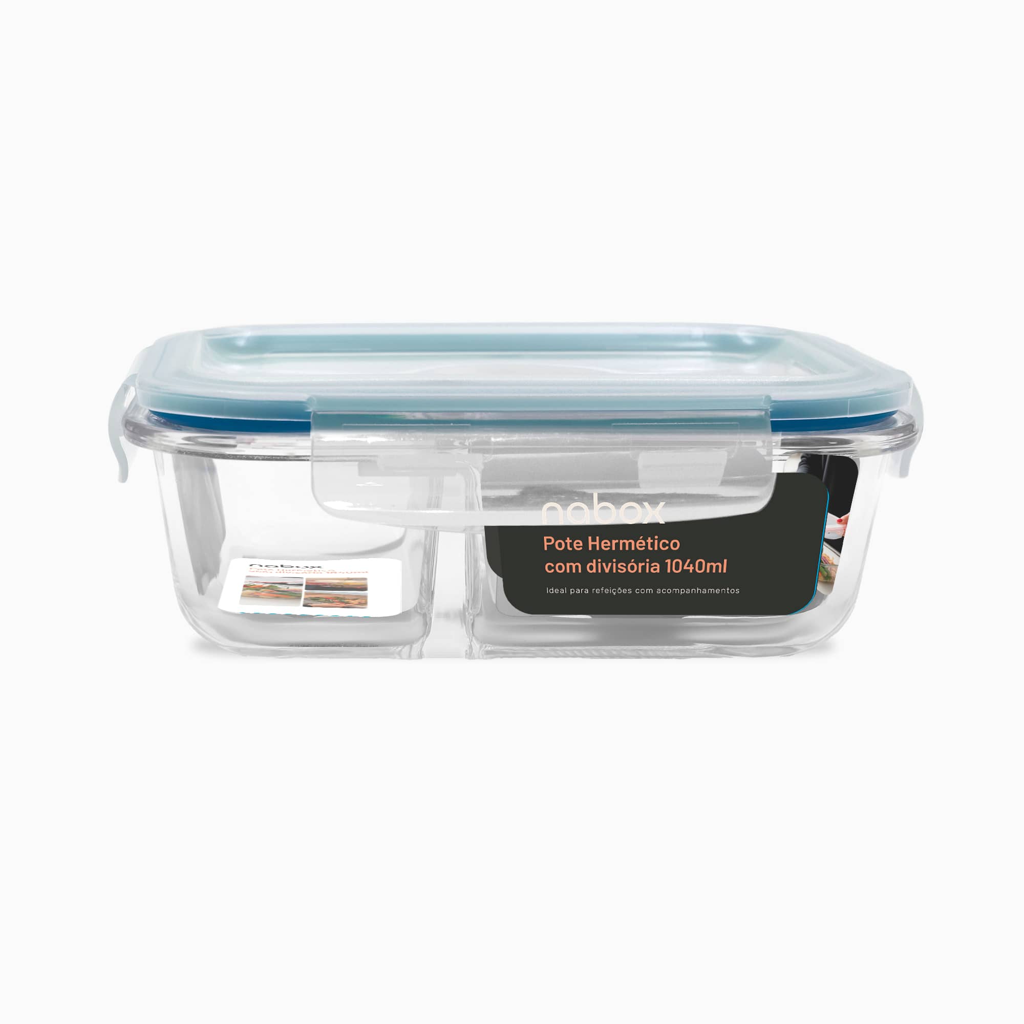 Pote Hermético 1040ml com Divisória Azul Nabox#cor_azul
