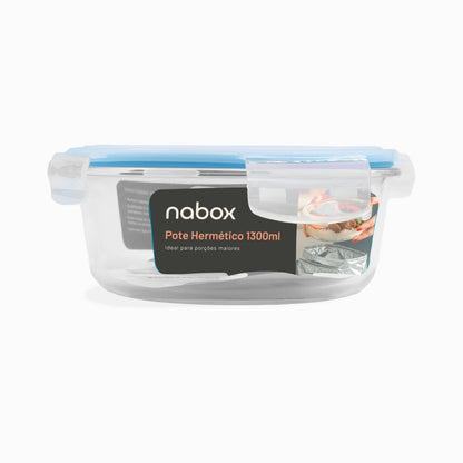 Pote de Vidro Redondo com Tampa Hermética 1300ml