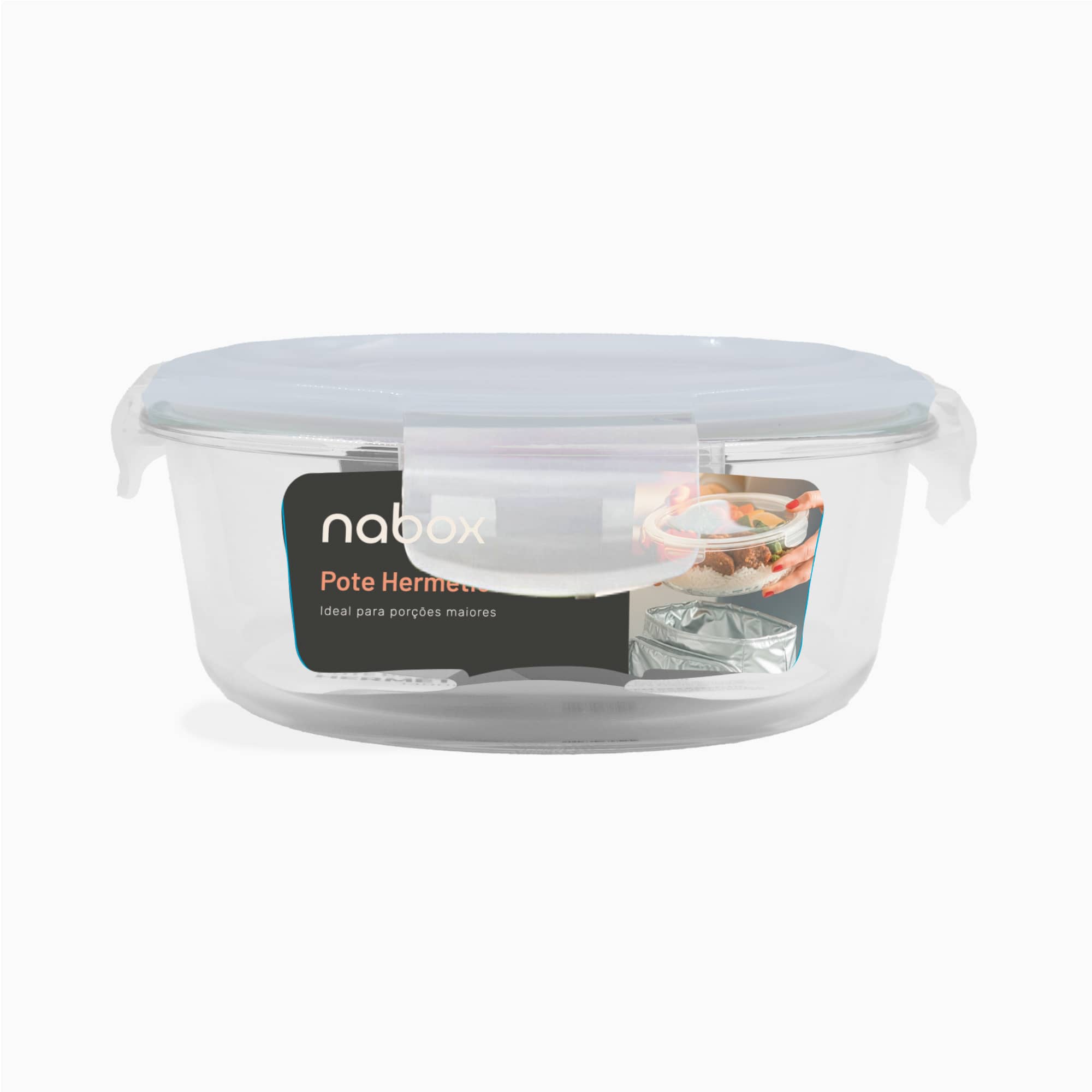 Pote de Vidro Redondo com Tampa Hermética 1300ml