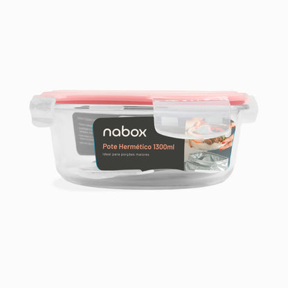Pote de Vidro Redondo com Tampa Hermética 1300ml