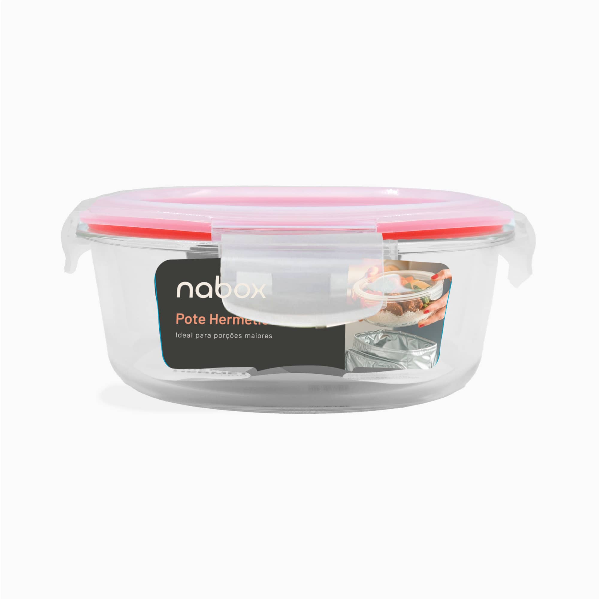 Pote de Vidro Redondo com Tampa Hermética 1300ml